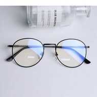 cermin mata bulat cermin mata bingkai cermin mata Anti-Blue Myopia Glasses Lelaki dan Wanita Korea Anti-Sinaran Plane Mi