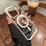 Case For Samsung Galaxy A17 A37 A57 A56 A55 A54 White Shell Stars Pattern Magnetic Shockproof Cover 