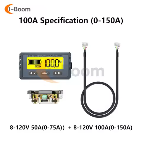 TY23 Battery Tester 8V-120V 50A 100A Coulomb Counter Meter Battery Capacity Indicator Li-ion Lifepo4