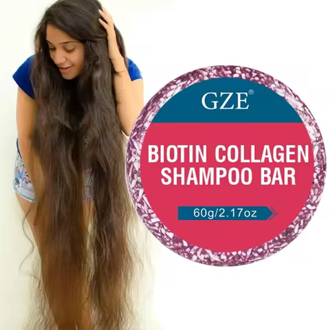 GZE Biotin Collagen Shampoo Bar Clarifying Shampoo for Men & Women Strengthening