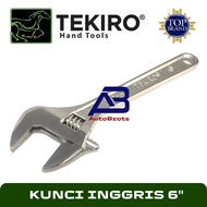 TEKIRO 6-INCH Adjustable Wrench 6" Chrome Adjustable Wrench