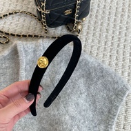 Fever Black Gold Label Velvet Headband High-End High Headband Round Face Slimmer Look Retro Hong Kon