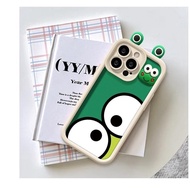 Suitable for IPhone 11 12 Pro Max X XR XS Max SE 7 Plus 8 Plus IPhone 13 Pro Max IPhone 14 15 Pro Max Phone Case Lovely Frog Green Colour Design with Eyes Accessories Interesting