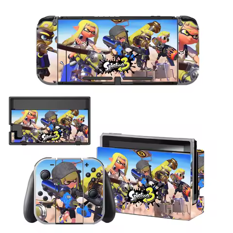 Splatoon 3 Vinyl Screen Skin Protector Sticker for Nintendo Switch NS Console + Controller + Stand H