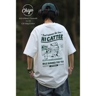 [CHIYU] 2023 S/S Dropped Shoulder Half Sleeve X American Burger Totem 5.6 Oz