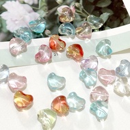 10 Pcs Genuine Glass Beads - Heart TICK LOVE HEART