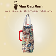 Túi Đựng Ly Giữ Nhiệt 1200ml Có Quai Xách In Hình Dễ Thương