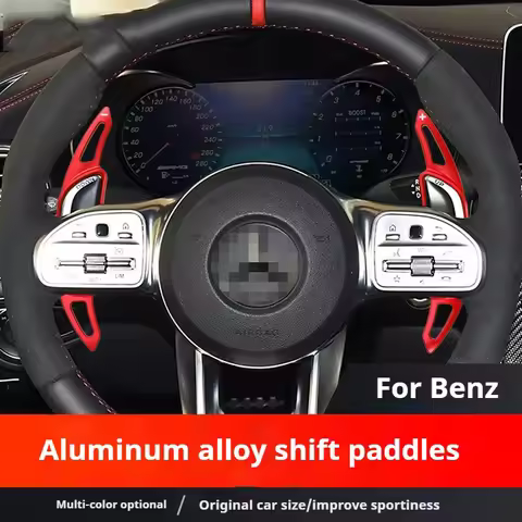 For AMG A35/45 A35L CLA 35/45 C43/63 E43/53/63 S63/65 GLA35/45 GLB35 Aluminum Car Steering Wheel Shi