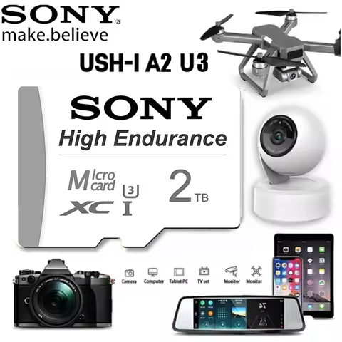 SONY-Flash Memory for Monitor Video Micro SD Card High Endurance U3 V30 Class SD TF 128GB 32GB 64GB 