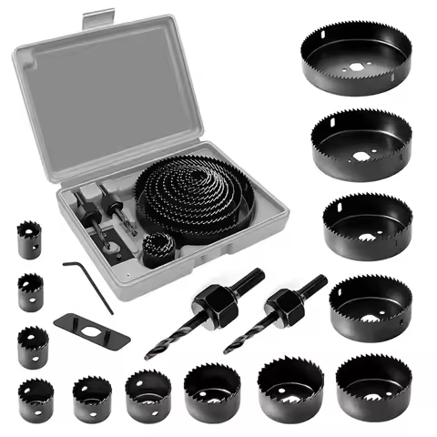 19-127mm Hole Saw Set Saw Cup Wood Crown Drill For Drywall Wood PVC Plastic Density Board Metal Wood