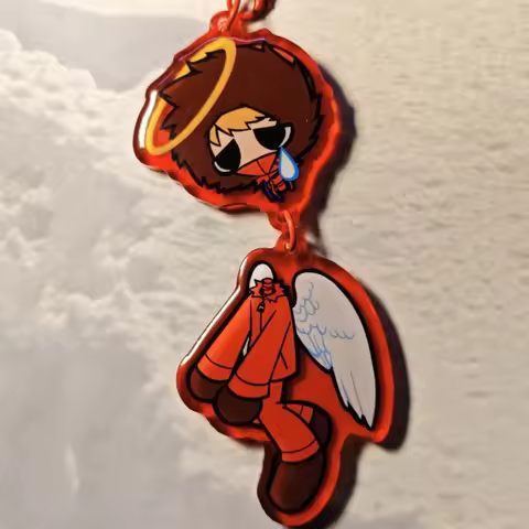 Game South Park Kenny McCormick Cosplay Keychain Unisex Acrylic Funny Wacky Keyring Key Chain Bag De