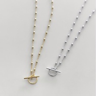 S925 Sterling Silver Front Toggle Necklace