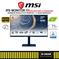 MSI Modern MD272QP Ultramarine - 27" IPS WQHD Monitor - 75Hz Refresh Rate - 4ms Response Time (3Yrs 