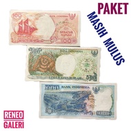 Paket 3 pcs mini set tahun 1992 Mulus asli uang kertas kuno duit lama antik original koleksi numisma