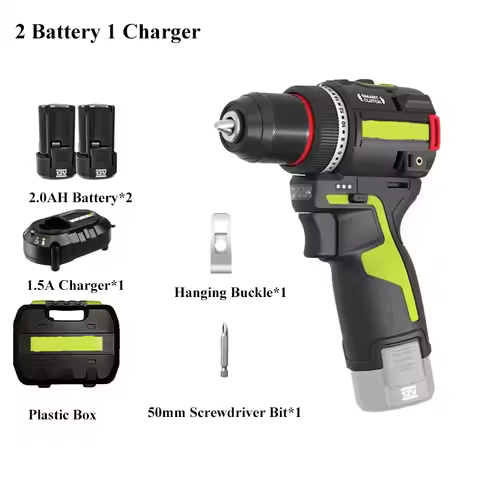 WU135 Cordless Electric Drill 12V 50Nm 1800rpm 2-Speed Adjust Metalworking Home Power Tools