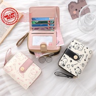 Simple Cute Kitten Japanese Style Ladies Buckle Coin Slot Wallet Short Handbag Female T6q9