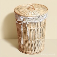FREE Shipping✿WindSing✿ Rattan Laundry basket with lid removable liner Round Dirty Clothes Storage B