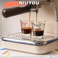 NIUYOU Shot Glass Measuring Cup, Heat Resistant 60ml Espresso Shot Glass, Replacement Espresso Essentials Universal Coffee Measuring Glass