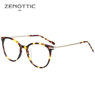 ZENOTTIC Vintage Acetate Hoa Văn Kính Mắt Gọng Cổ Điển Quang Cảnh Tượng Phong Cách Retro Gỗ Tre Nam