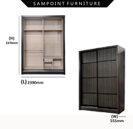 Sampoint Wardrobe 6ft x 8ft / Wardrobe Anti-Jump Sliding Door(With Installation) / Almari Baju Besa 