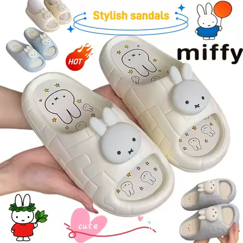 Miffy slippers cute and fashionable cartoon creative outdoor soft sole home non-slip sandals gift fo