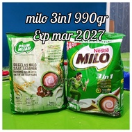 Nestle Milo 3 in 1 990GRAM milo 3in1 Milo 3in1 milo 3in1 milo3in1 bubuk susu cokelat 3in1 990GR n