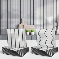 10pcs Silver Brushed Stainless PVC Peel And Stick Tile Shower Waterproof Removable Tiles Wall Panels