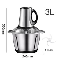 SIMMO Meat Grinder Blender Mincer 2L/3L/5L 500W Stainless 4 Cutting Blades 304 Stainless  Multifunct