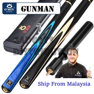 OMIN O'MIN GUNMAN Handmade Snooker Cue 3/4 Cue Stick Pool Billiard Stick 3-piece 145cm Cue Bucket Box + Extension 3006.1