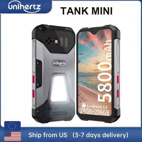 Unihertz 8849 Tank Mini Rugged Smartphone 4.3 Inch Display Android 13 5800mAh 24GB 256GB Helio G99 O