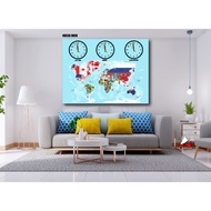 FRAME DECO 3 JAM PETA (36X48 INCH)