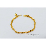 Merdeka 916 Gold Polo Mesin Bracelet / Rantai Tangan Polo Mesin Padu Emas 916 (BLP000002)