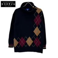 Blue Label Crestbridge 黑色大菱形套頭針織衫，38 號 [二手]