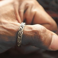 Valknut Viking Thumb戒指男士以925纯银制成Odin风格