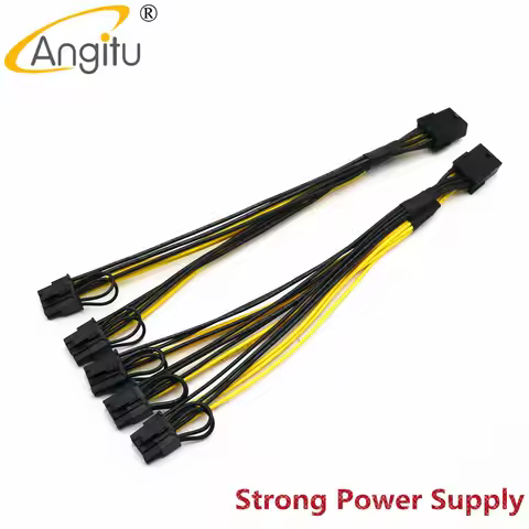Angitu 20cm PCI Express GPU VGA 8Pin Female To 2x3x 6+2pin PCI-E Strong Power Supply Power Splitter 