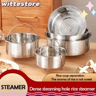 WITTE Food Steamer Basket, Insert Steamer Pot Rice Pressure Cooker Steaming Grid, Multi-Function Anti-scald Steamer Silicone Handle Stainless Steel Drain Basket Kitchen