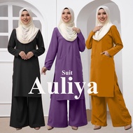 Baju  Auliya [Front Pocket] / Suit Muslimah Dress for Women Casual FREE GIFT Abaya Baju Kurung Muslimah Fashion Set Seluar Baju Kurung Moden Fesyen