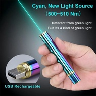 500-510nm Cyan Laser Pointer 532nm Green laser pen 650nm Red Laser Built-in USB Rechargeable Beam Po