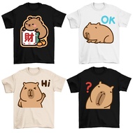 CAPYBARA CARTOON T SHIRT 3xl tshirt woman man cotton 可爱水豚情侣T恤卡通cute couple shirt baju perempuan wani