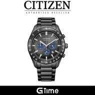[Official Warranty] Citizen CA4677-50H Men's Eco-Drive Chronograph Black Dial Stainless Steel Strap 
