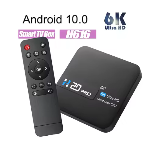 LINGLAN H20PRO Smart TV Box,WiFi 6,Android 10,6K&4K 3D Media Player,2.4G&5G Dual-band WiFi,Ultra-hig