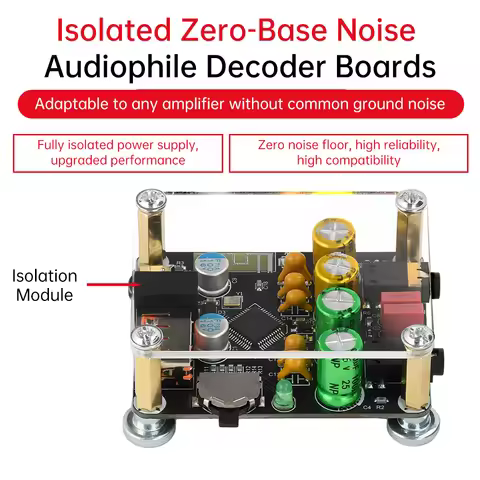 ZK-PT2-RPO Bluetooth 5.1 Audio Decoder Board HiFi Sound Quality Isolated Noise Reduction Audio Decod