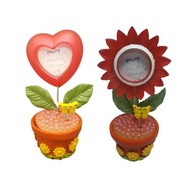 [Apex Imports] 2x2 Small Picture Frame In Pot (Heart & Flower)
