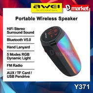 Awei Y371 Wireless Speaker HiFi Stereo Surround Sound RGB Dynamic Light Portable Bluetooth Speaker A