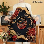 1PC 2D Flat Printed Purple Night Mat: Moon & Flowers, Apron For Home Cooking, Kitchen Wear, And Cook