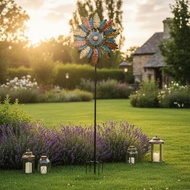 Double Sided Solar Foliage Wind Rotator Rust Resistant Rotating Foliage Windmill All Weather