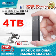 SSD Laptop Portable SSD External SSD Eksternal 2TB SSD Eksternal dengan Kapasitas 4TB USB 3.1 C Terb