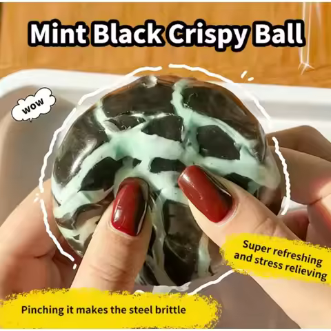 Mint Dark Chocolate Handmade Ball Anti Squishy Stress Squeeze Sensory Fidget Mint Black Crispy Ball 