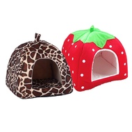 Folding Cute Pet House Outdoor Rait Cat Dog Bed House Strawberry Shaped Dog Kennel Cushion Basket