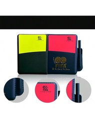 足球裁判紅黃牌套裝，附筆記本，專業裁判裝備